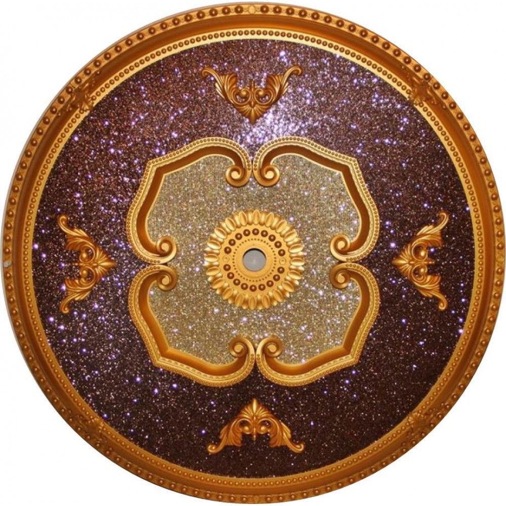 90 Cm Yuvarlak Osmanli Saray Tavan S-465   Avize Gobegi Altin Varak Kaplamali 3D